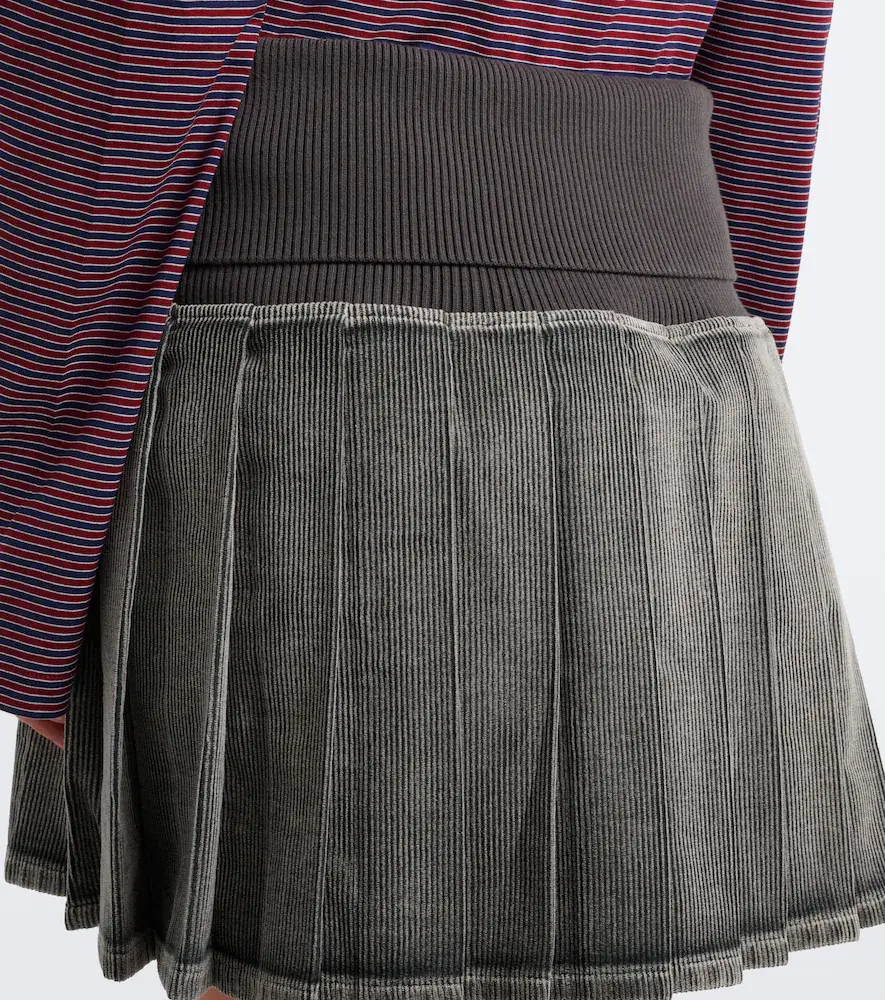 Miu Miu Pleated cotton-blend miniskirt | Thumbnail 5 Miu Miu Pleated cotton-blend miniskirt | Thumbnail 5