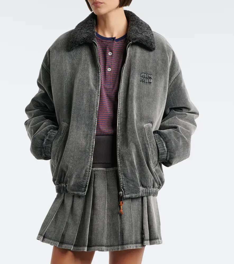 Miu Miu Corduroy cotton bomber jacket | Thumbnail 3 Miu Miu Corduroy cotton bomber jacket | Thumbnail 3