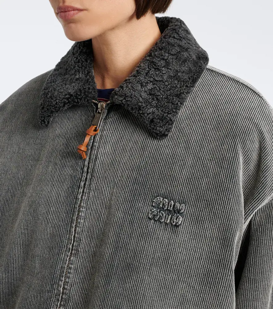 Miu Miu Corduroy cotton bomber jacket | Thumbnail 6 Miu Miu Corduroy cotton bomber jacket | Thumbnail 6