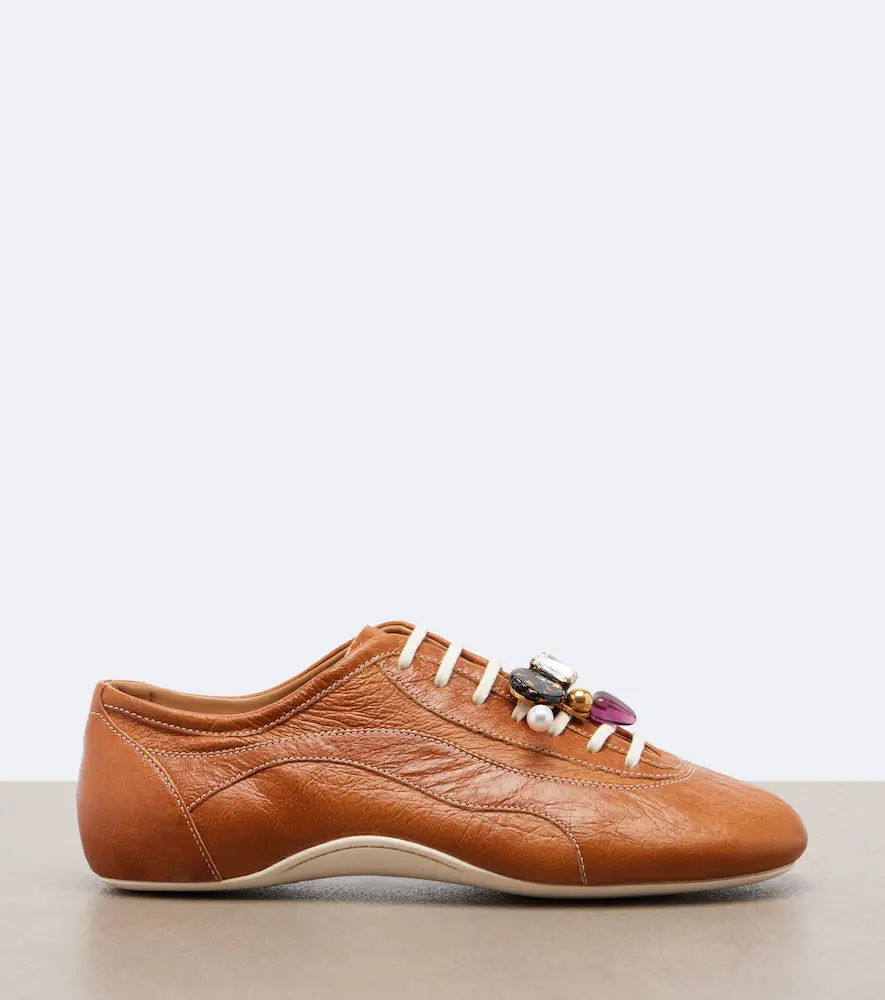 Dries Van Noten Embellished leather sneakers | Thumbnail 3 Dries Van Noten Embellished leather sneakers | Thumbnail 3