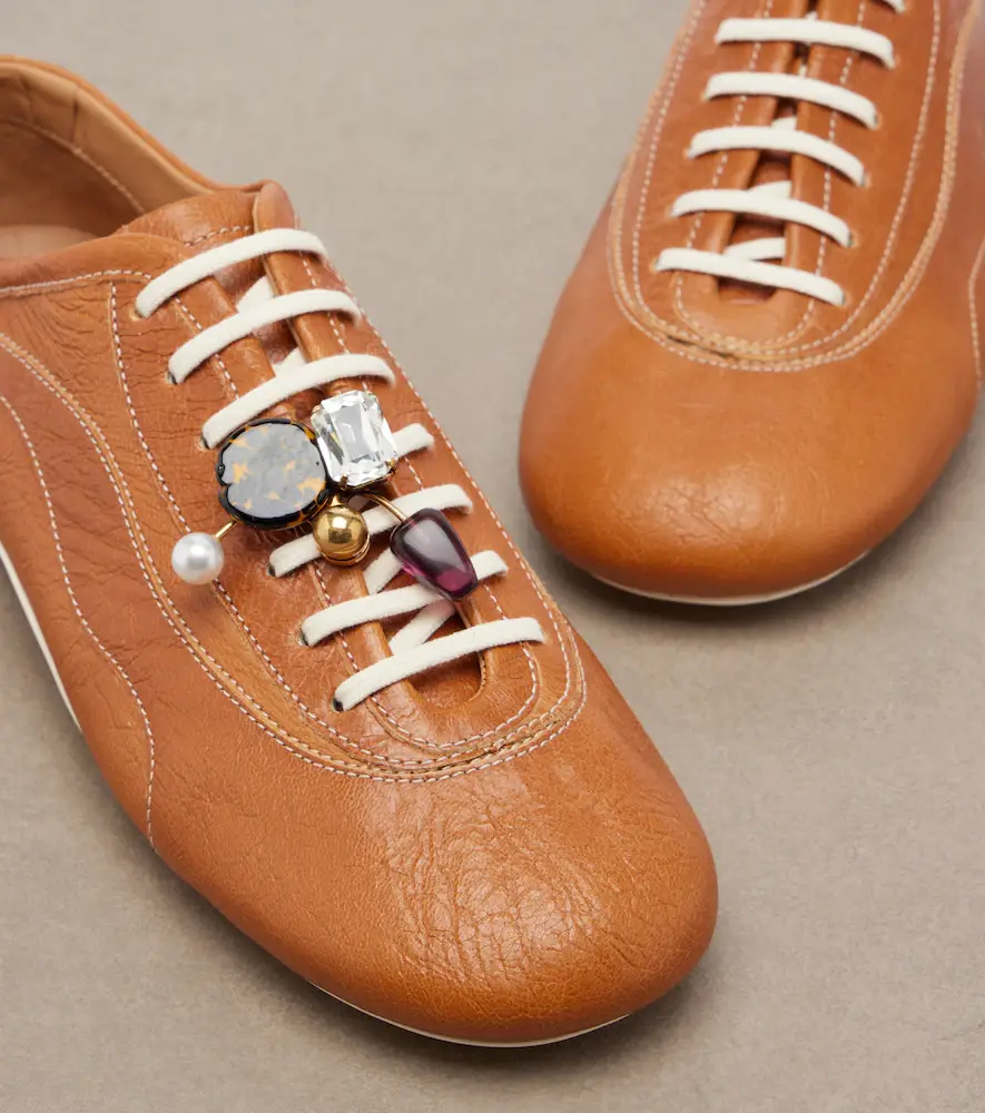 Dries Van Noten Embellished leather sneakers | Thumbnail 4 Dries Van Noten Embellished leather sneakers | Thumbnail 4