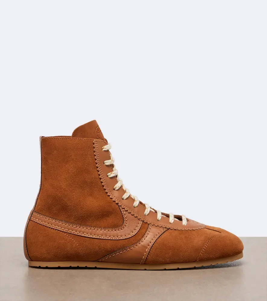 Dries Van Noten Leather-trimmed suede high-top sneakers | Thumbnail 4 Dries Van Noten Leather-trimmed suede high-top sneakers | Thumbnail 4