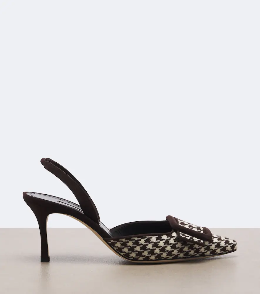 Manolo Blahnik Mayslibi houndstooth slingback pumps | Thumbnail 4 Manolo Blahnik Mayslibi houndstooth slingback pumps | Thumbnail 4