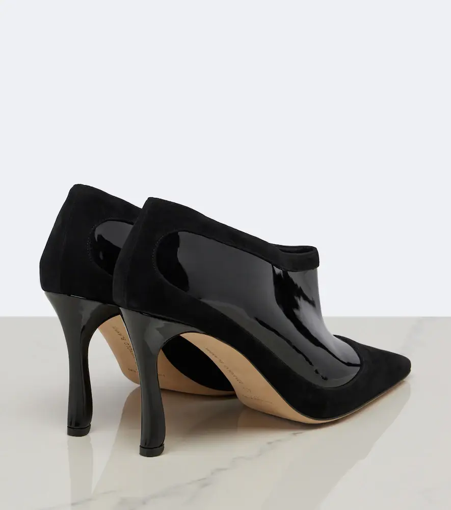 Manolo Blahnik Ters suede and patent leather pumps | Thumbnail 4 Manolo Blahnik Ters suede and patent leather pumps | Thumbnail 4