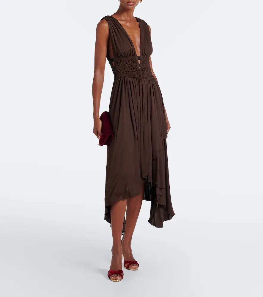 Manolo Blahnik Callydra velvet-trimmed leather sandals | Thumbnail 5
