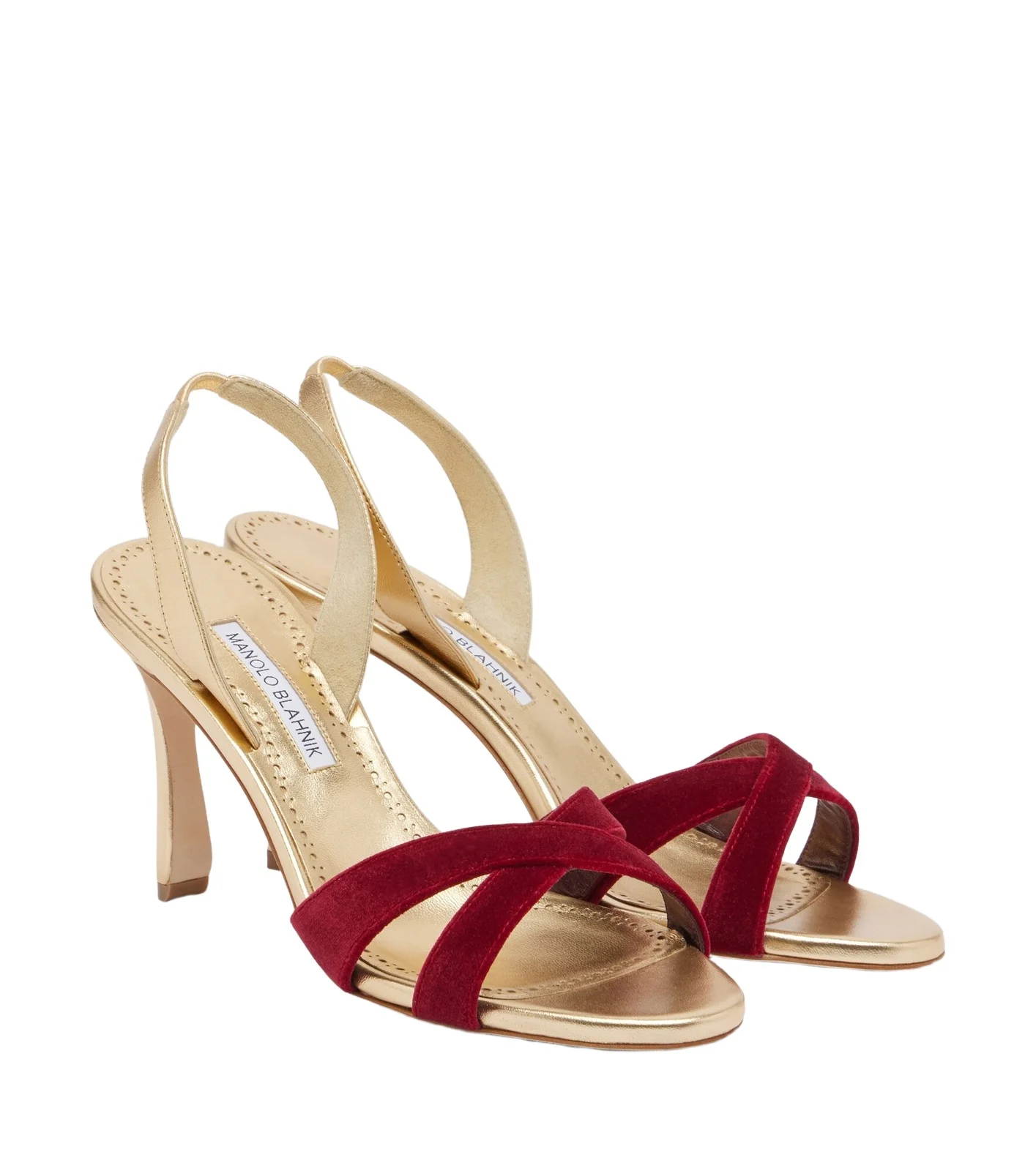 Callydra velvet-trimmed leather sandals Callydra velvet-trimmed leather sandals
