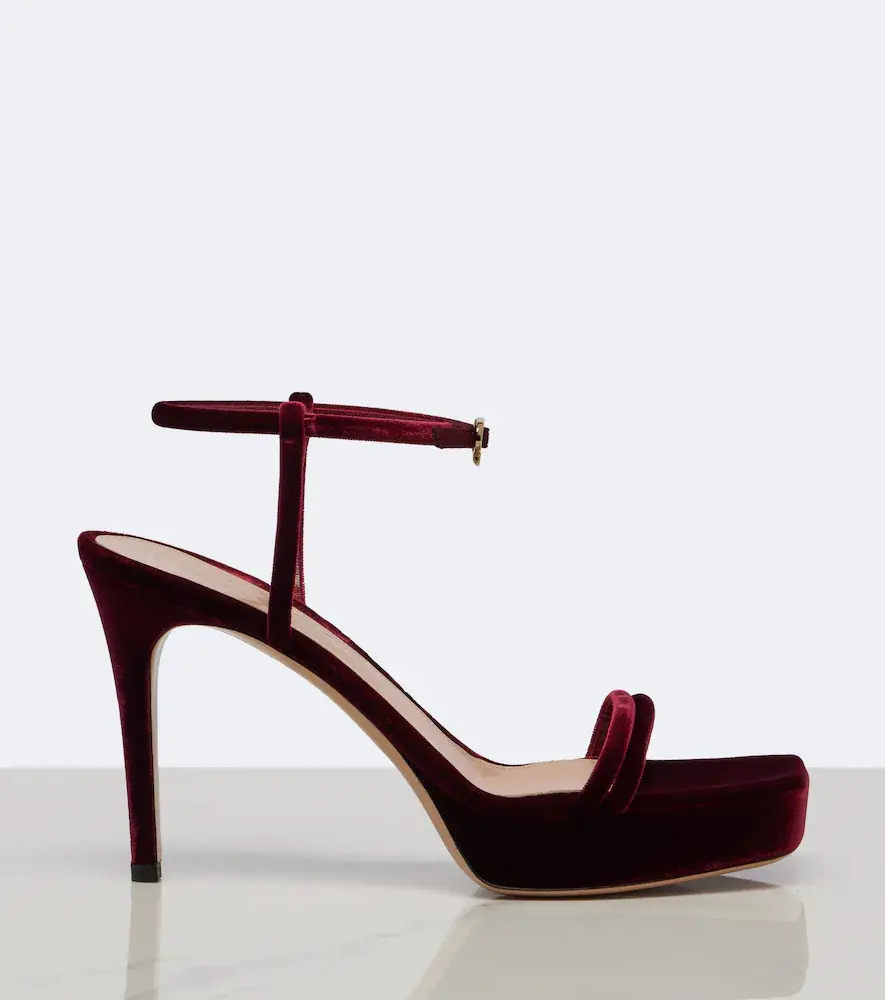 Gianvito Rossi Velvet platform sandals | Thumbnail 3 Gianvito Rossi Velvet platform sandals | Thumbnail 3