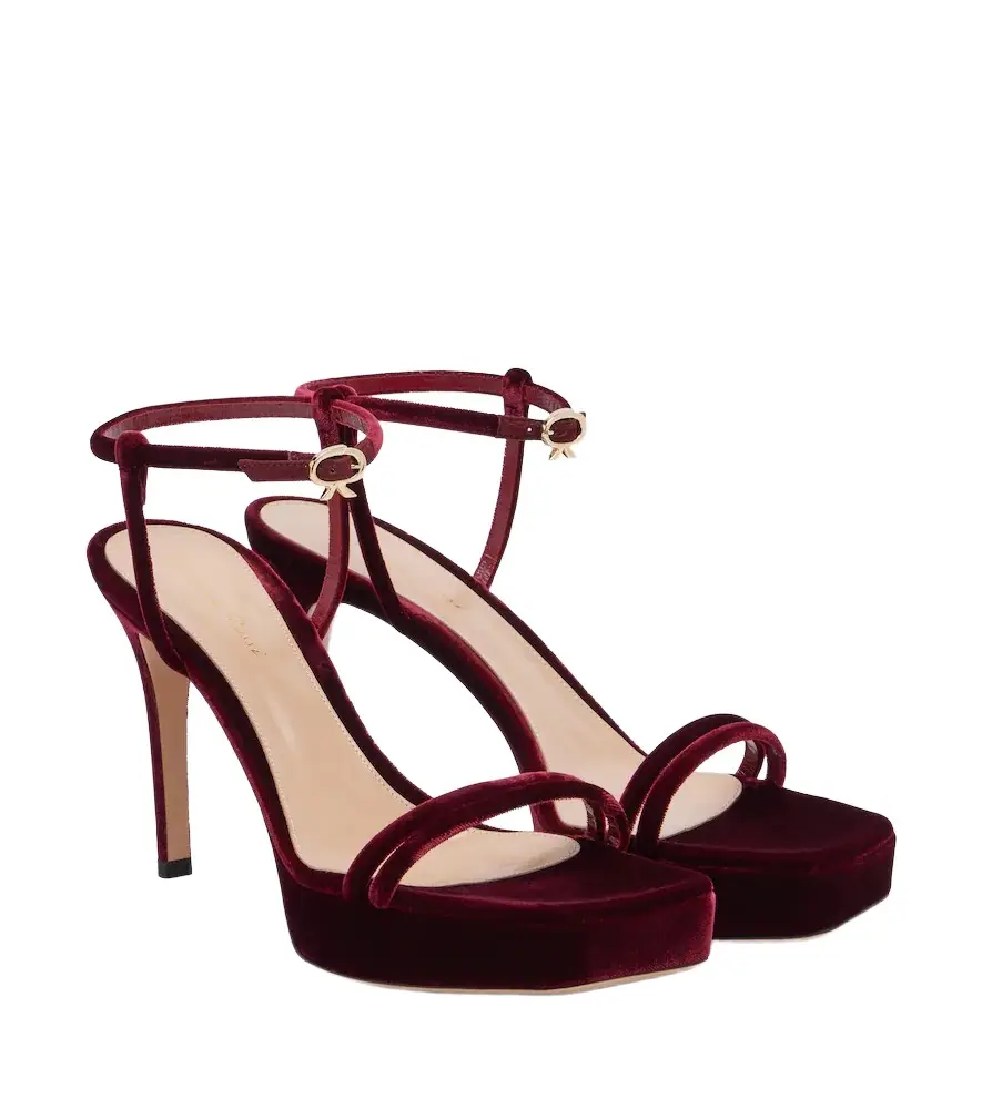 Gianvito Rossi Velvet platform sandals | Image 1 Gianvito Rossi Velvet platform sandals | Image 1