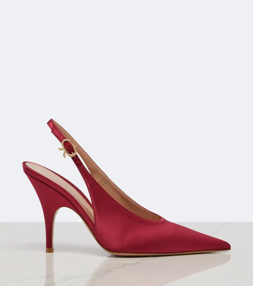 Gianvito Rossi Sofia satin slingback pumps | Thumbnail 3