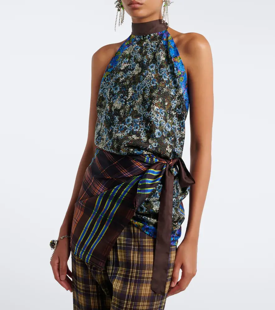 Dries Van Noten Printed halterneck silk twill top | Thumbnail 3 Dries Van Noten Printed halterneck silk twill top | Thumbnail 3
