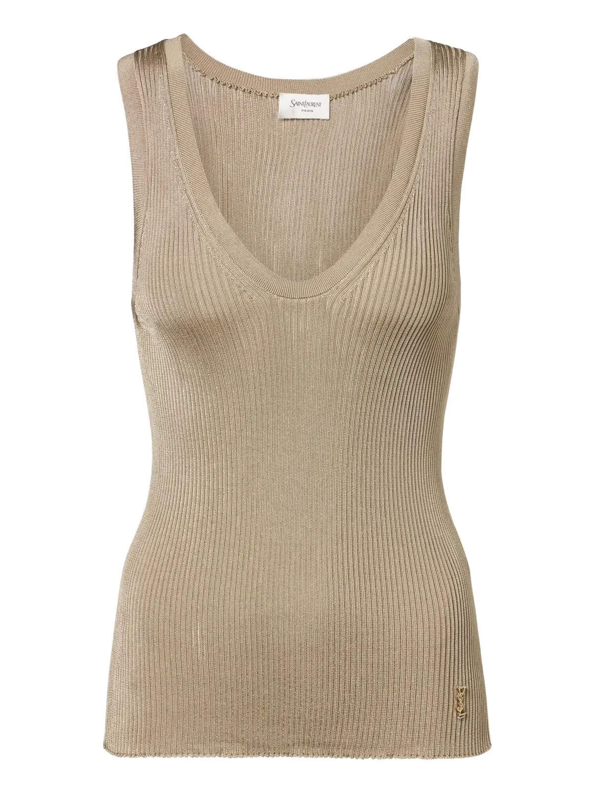 Saint Laurent Cassandre ribbed-knit tank top