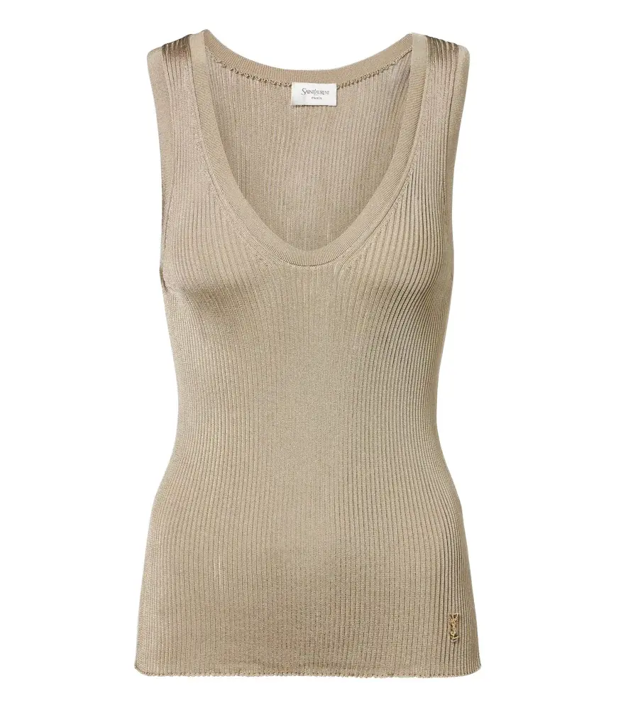Saint Laurent Cassandre ribbed-knit tank top | Image 1 Saint Laurent Cassandre ribbed-knit tank top | Image 1