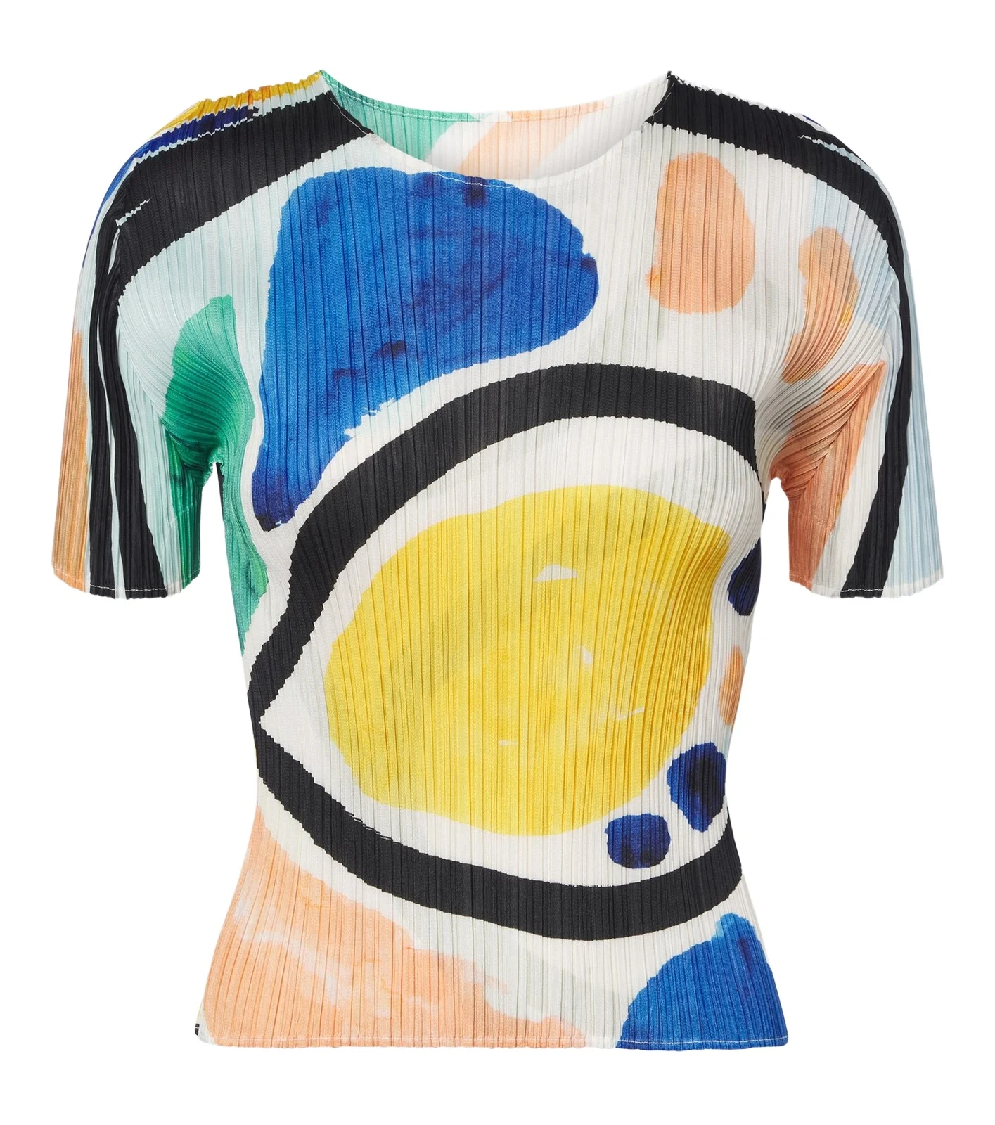 Roll pleated printed top Roll pleated printed top