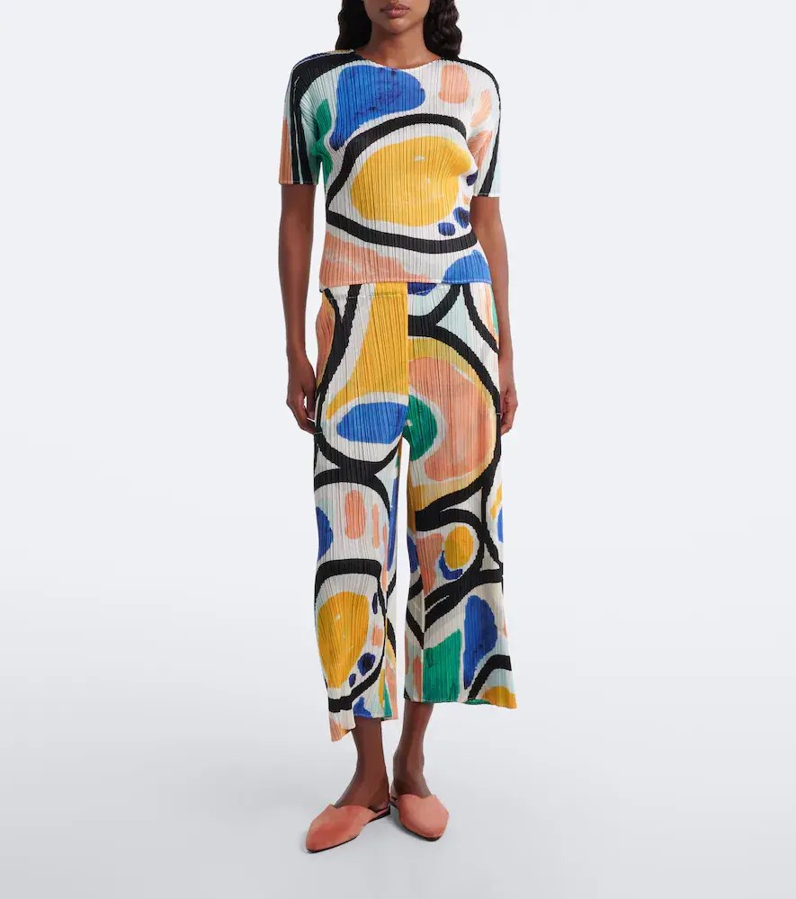 Pleats Please Issey Miyake Roll pleated printed wide-leg pants | Thumbnail 2 Pleats Please Issey Miyake Roll pleated printed wide-leg pants | Thumbnail 2