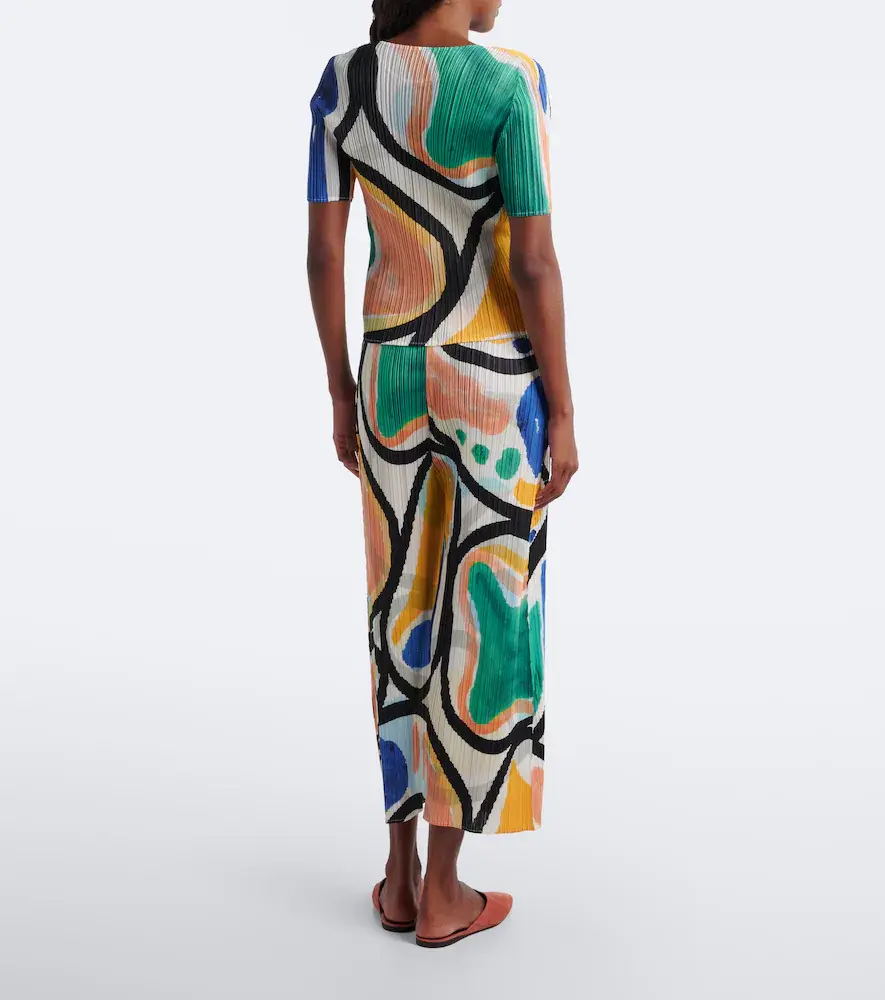 Pleats Please Issey Miyake Roll pleated printed wide-leg pants | Thumbnail 3 Pleats Please Issey Miyake Roll pleated printed wide-leg pants | Thumbnail 3