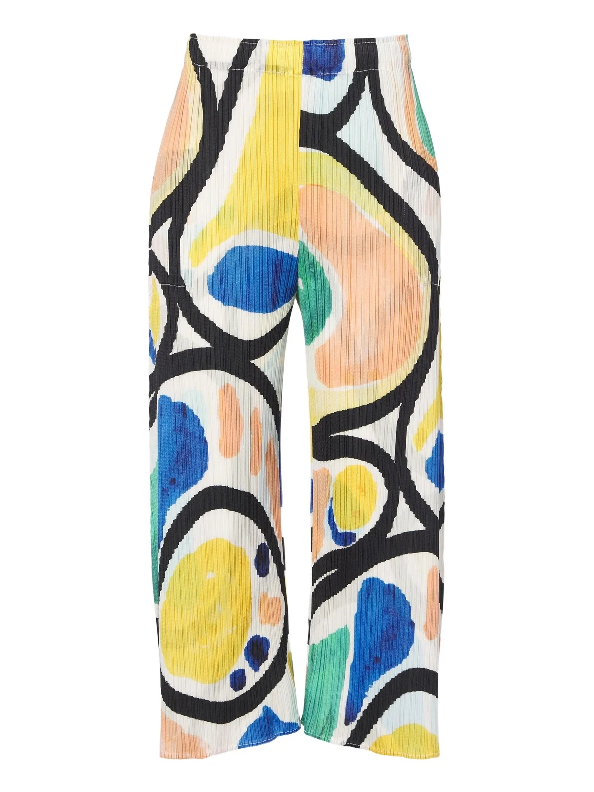 Roll pleated printed wide-leg pants Roll pleated printed wide-leg pants