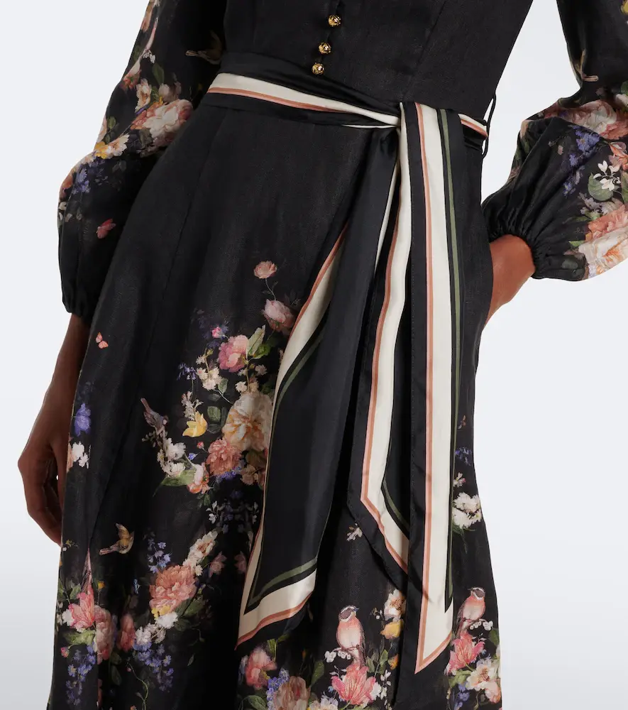 Zimmermann Valiant belted floral linen midi dress | Thumbnail 2 Zimmermann Valiant belted floral linen midi dress | Thumbnail 2
