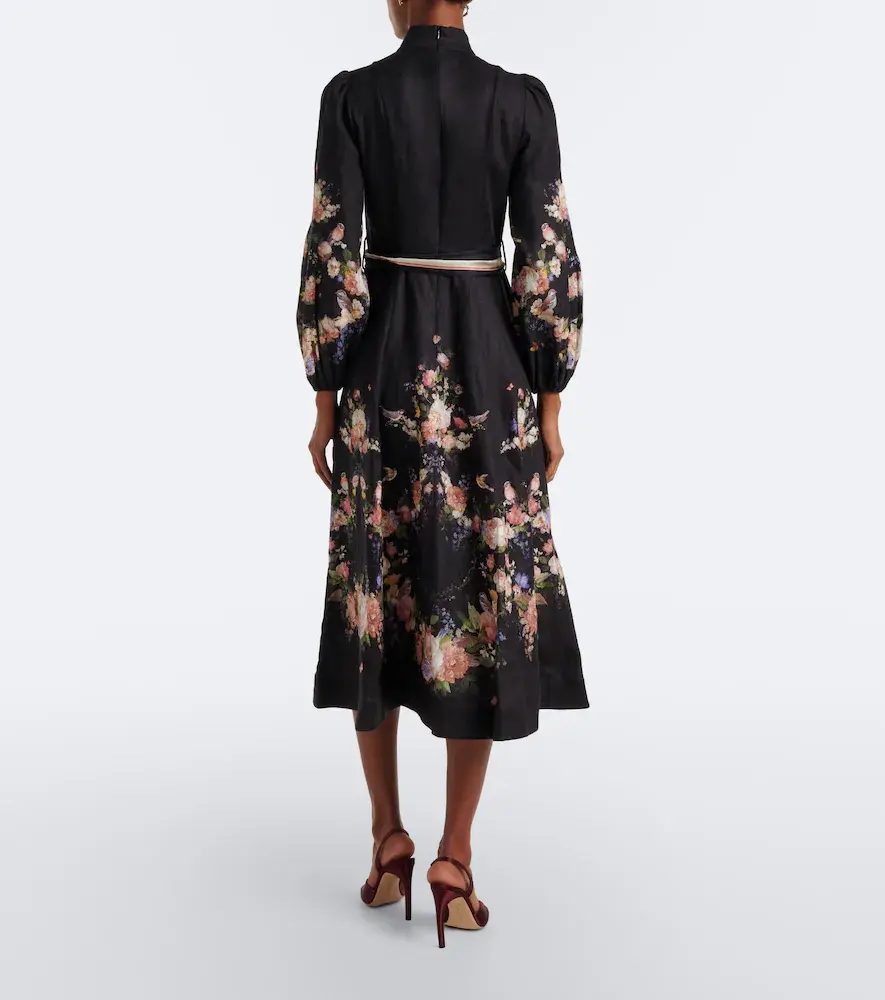 Zimmermann Valiant belted floral linen midi dress | Thumbnail 5 Zimmermann Valiant belted floral linen midi dress | Thumbnail 5