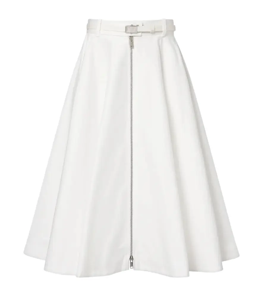 Prada Belted cotton midi skirt | Image 1 Prada Belted cotton midi skirt | Image 1