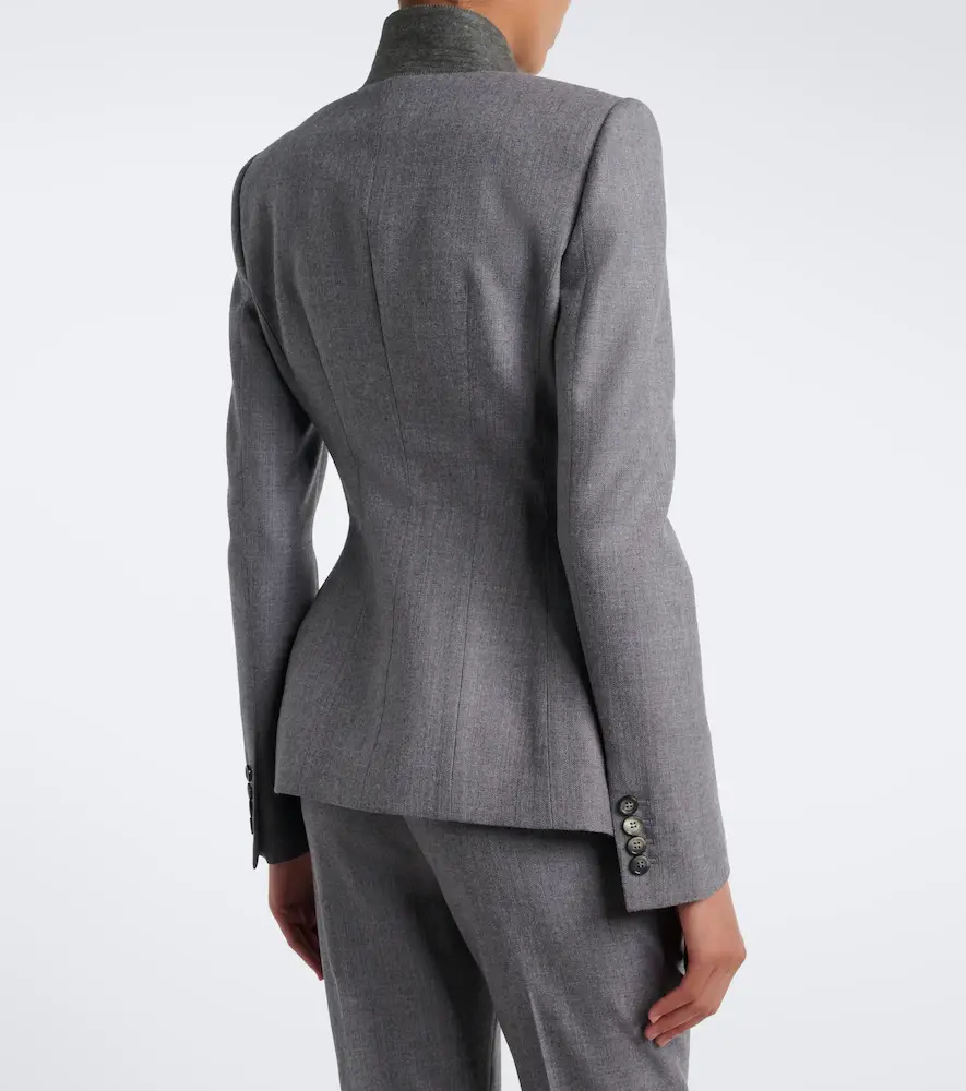 Alexander McQueen Pinstripe peplum wool blazer | Thumbnail 2 Alexander McQueen Pinstripe peplum wool blazer | Thumbnail 2