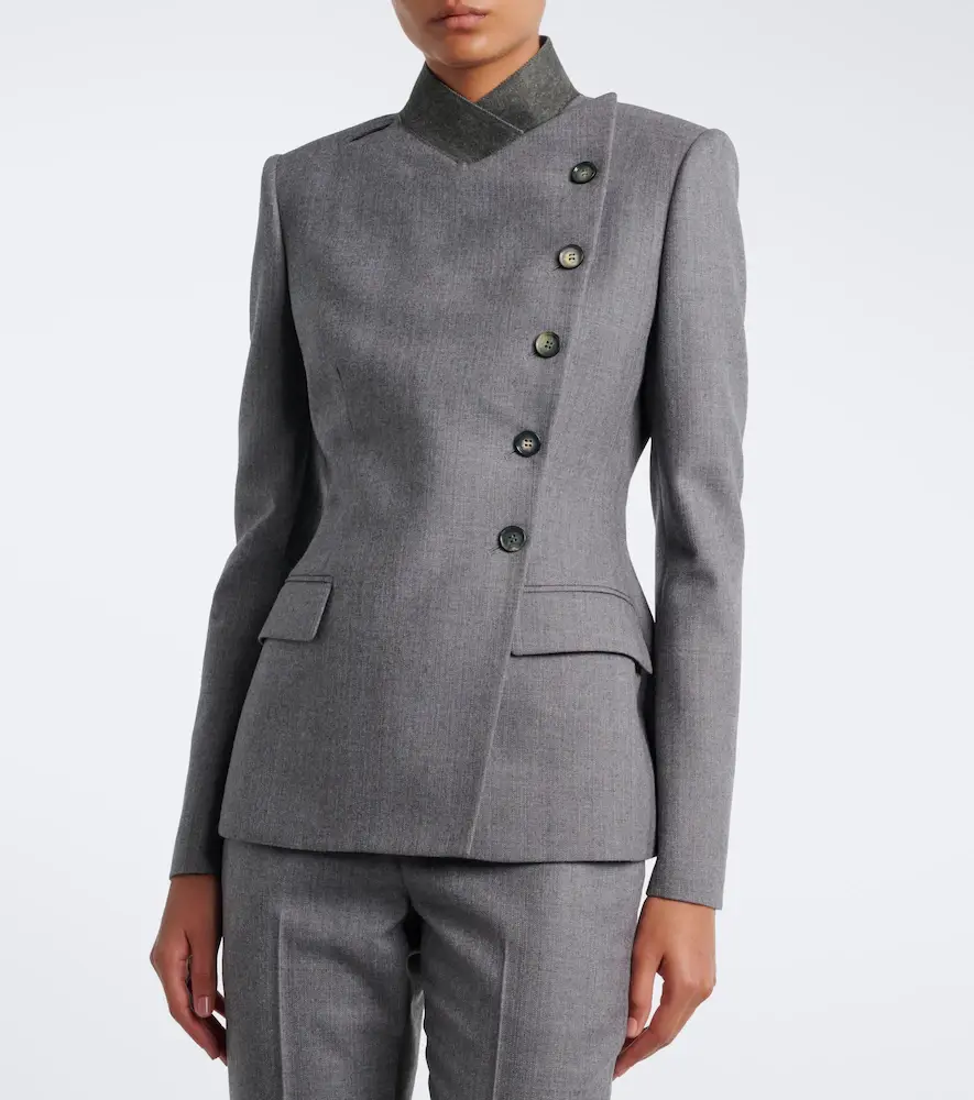 Alexander McQueen Pinstripe peplum wool blazer | Thumbnail 3 Alexander McQueen Pinstripe peplum wool blazer | Thumbnail 3
