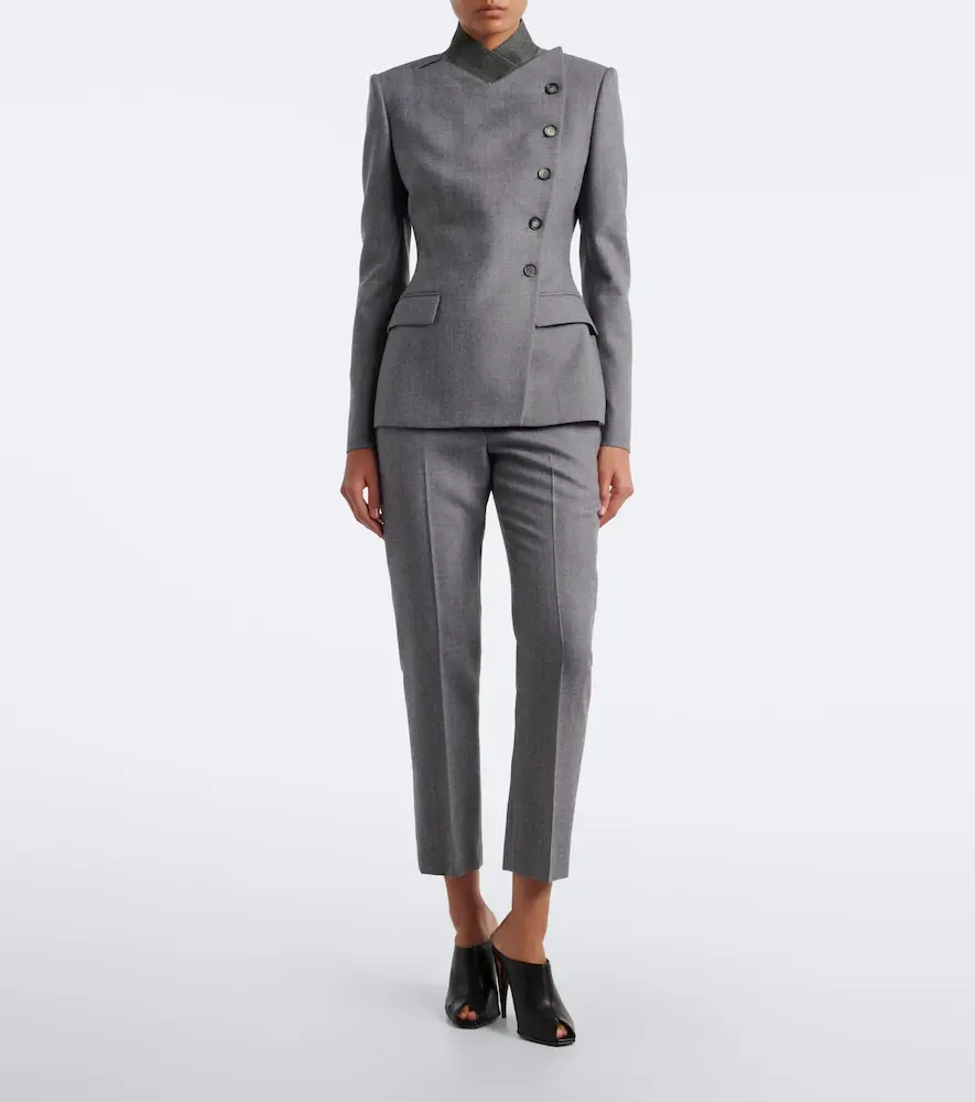 Alexander McQueen Pinstripe peplum wool blazer | Thumbnail 4 Alexander McQueen Pinstripe peplum wool blazer | Thumbnail 4