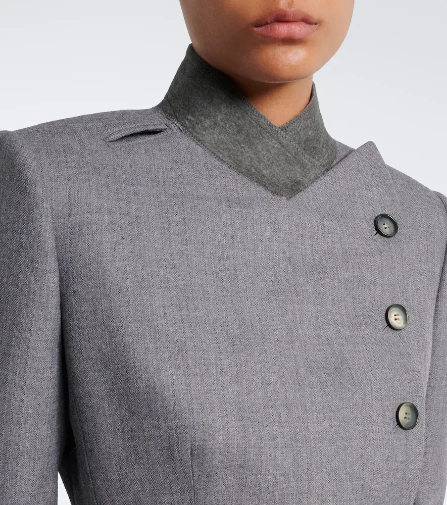 Alexander McQueen Pinstripe peplum wool blazer | Thumbnail 6 Alexander McQueen Pinstripe peplum wool blazer | Thumbnail 6