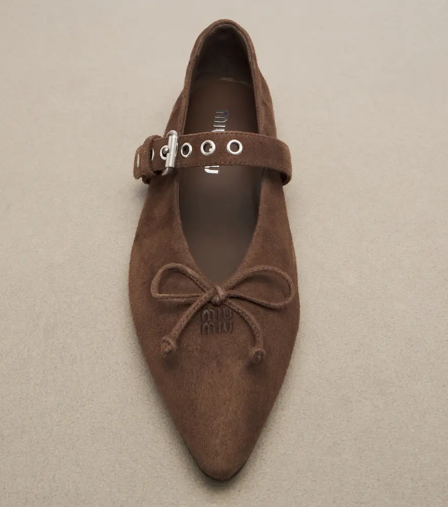 Miu Miu Suede ballet flats | Thumbnail 4 Miu Miu Suede ballet flats | Thumbnail 4
