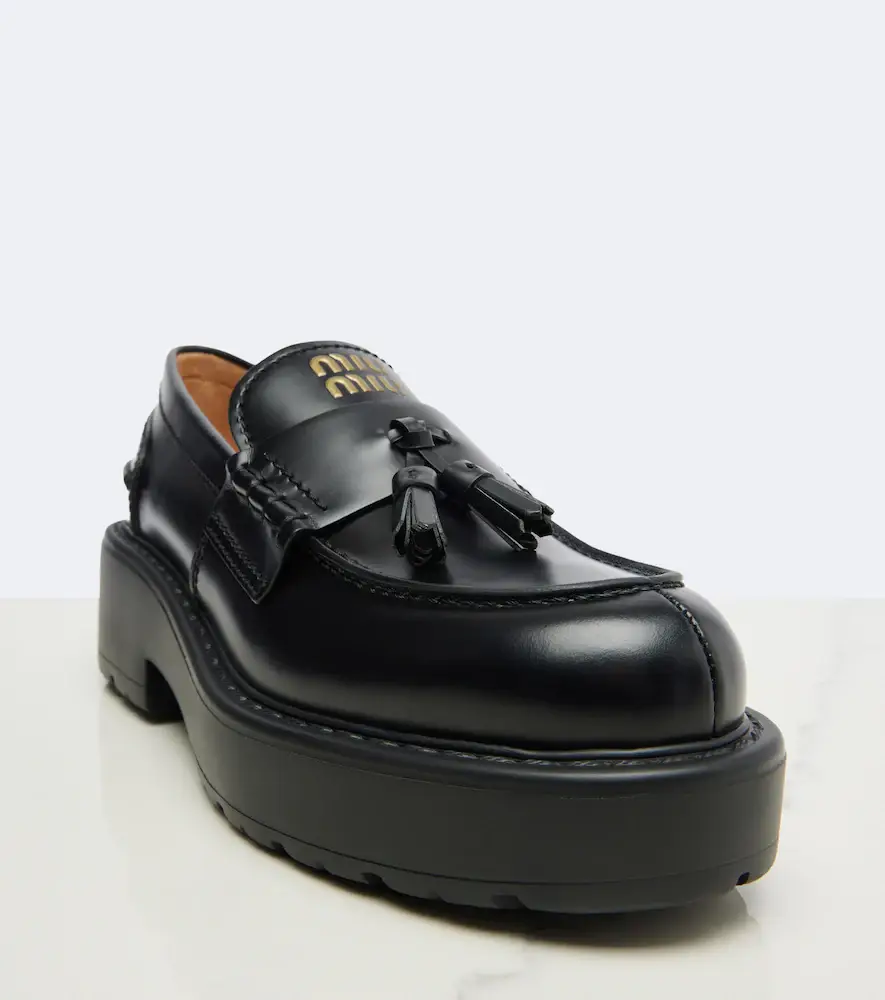 Miu Miu Leather platform loafers | Thumbnail 2 Miu Miu Leather platform loafers | Thumbnail 2