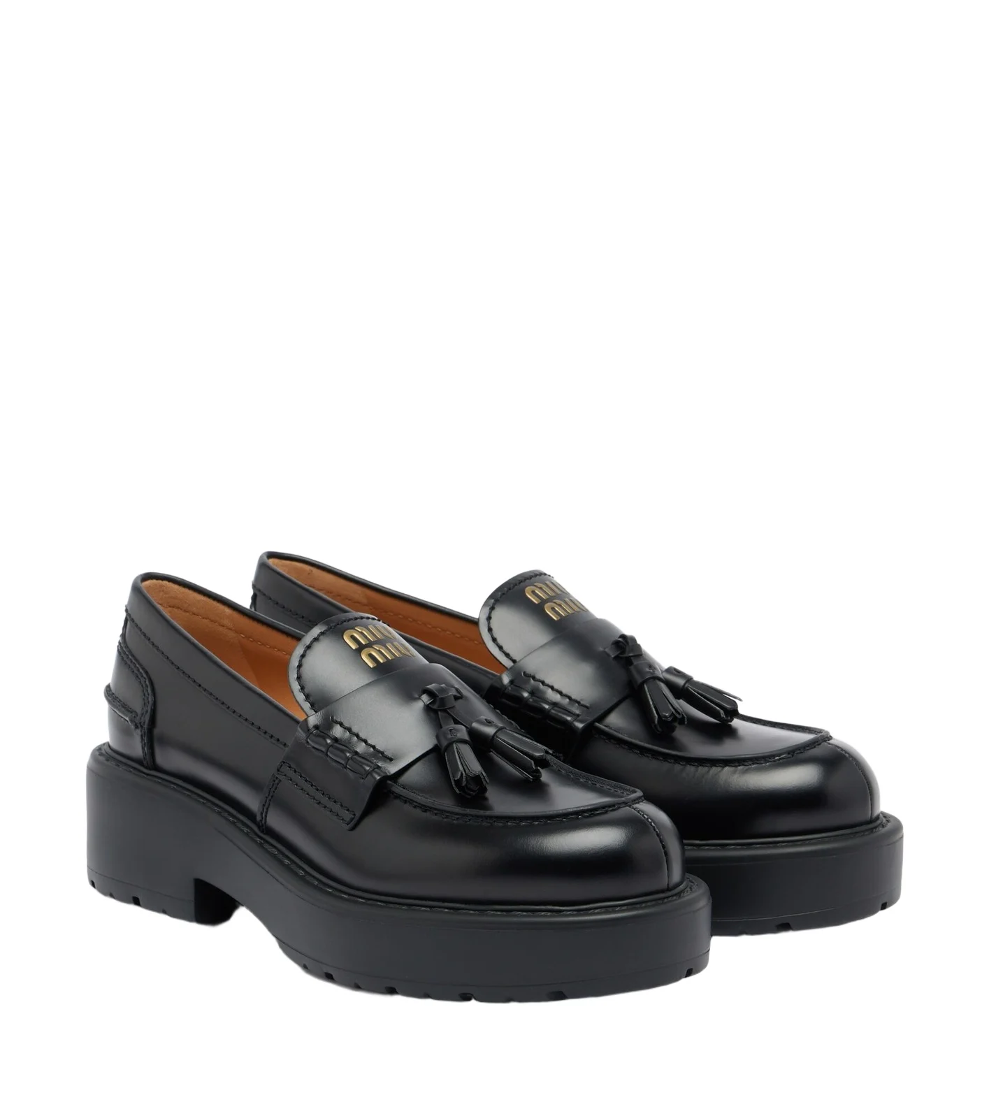 Miu Miu Leather platform loafers