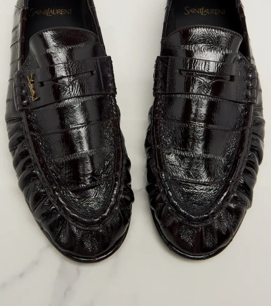 Saint Laurent Cassandre croc-effect leather loafers | Thumbnail 3 Saint Laurent Cassandre croc-effect leather loafers | Thumbnail 3