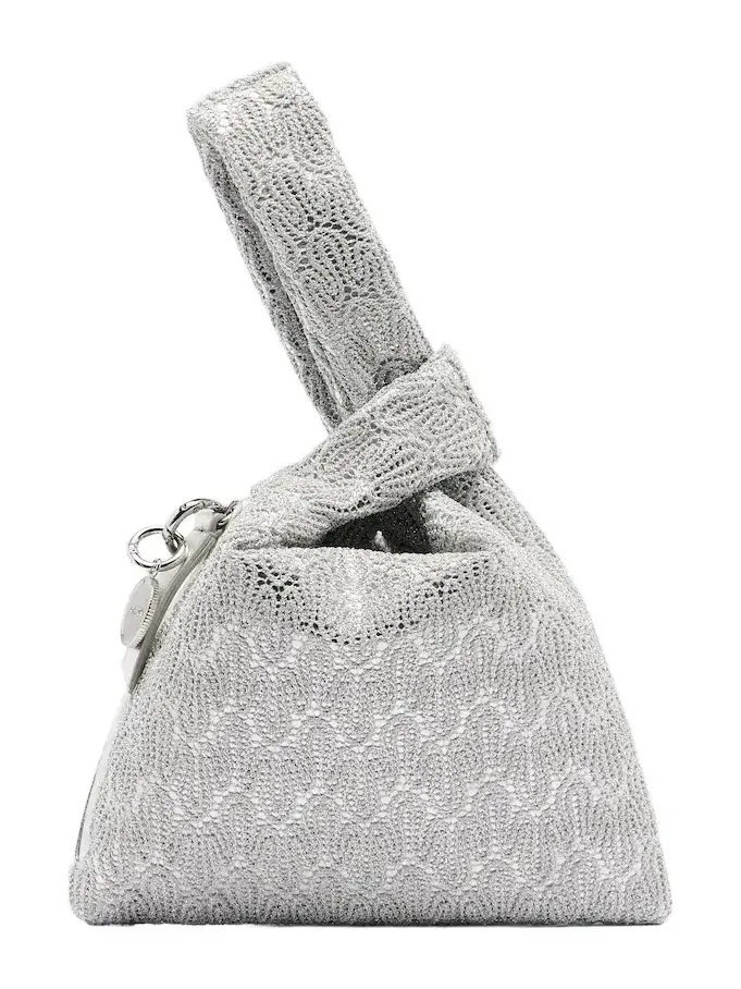 Mini lamé top-handle bag