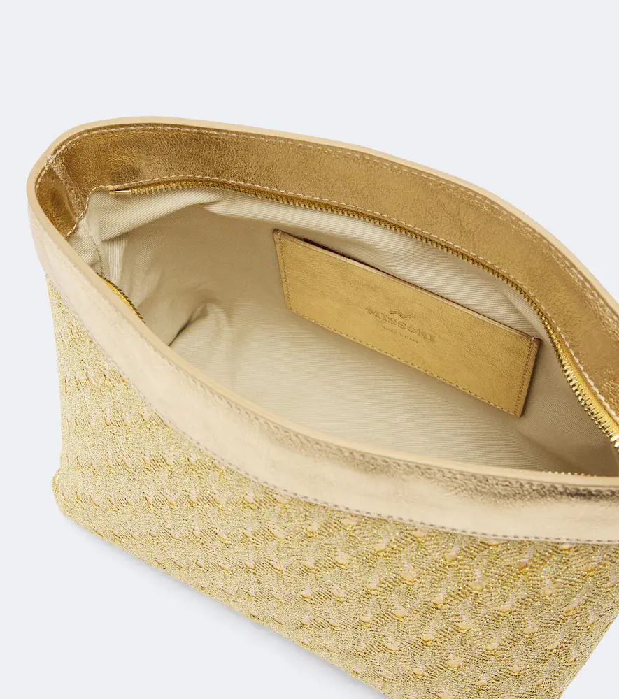 Missoni Mini leather-trimmed lamé pouch | Thumbnail 3 Missoni Mini leather-trimmed lamé pouch | Thumbnail 3