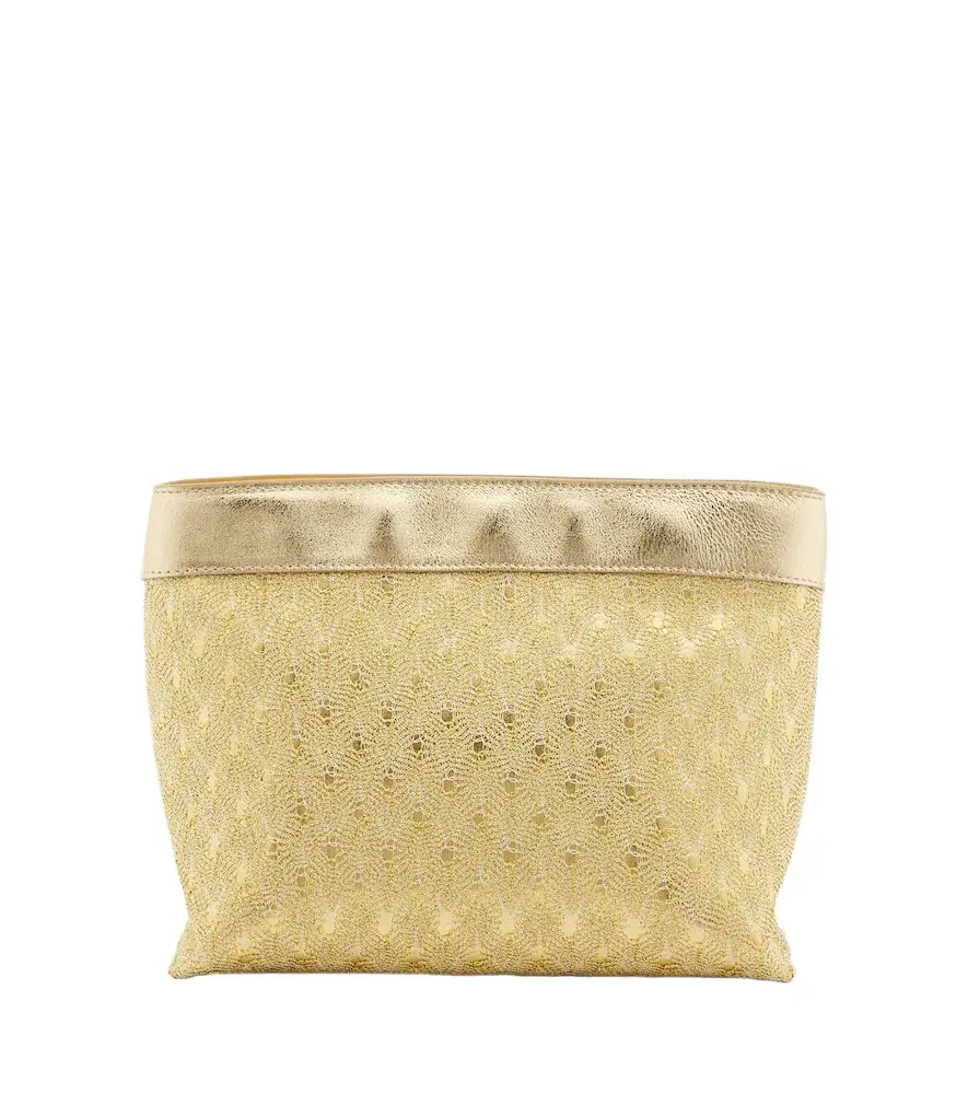 Missoni Mini leather-trimmed lamé pouch | Image 1 Missoni Mini leather-trimmed lamé pouch | Image 1