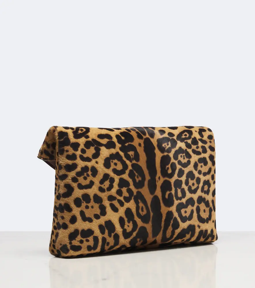 Saint Laurent Cassandre leopard-print calf hair pouch | Thumbnail 2