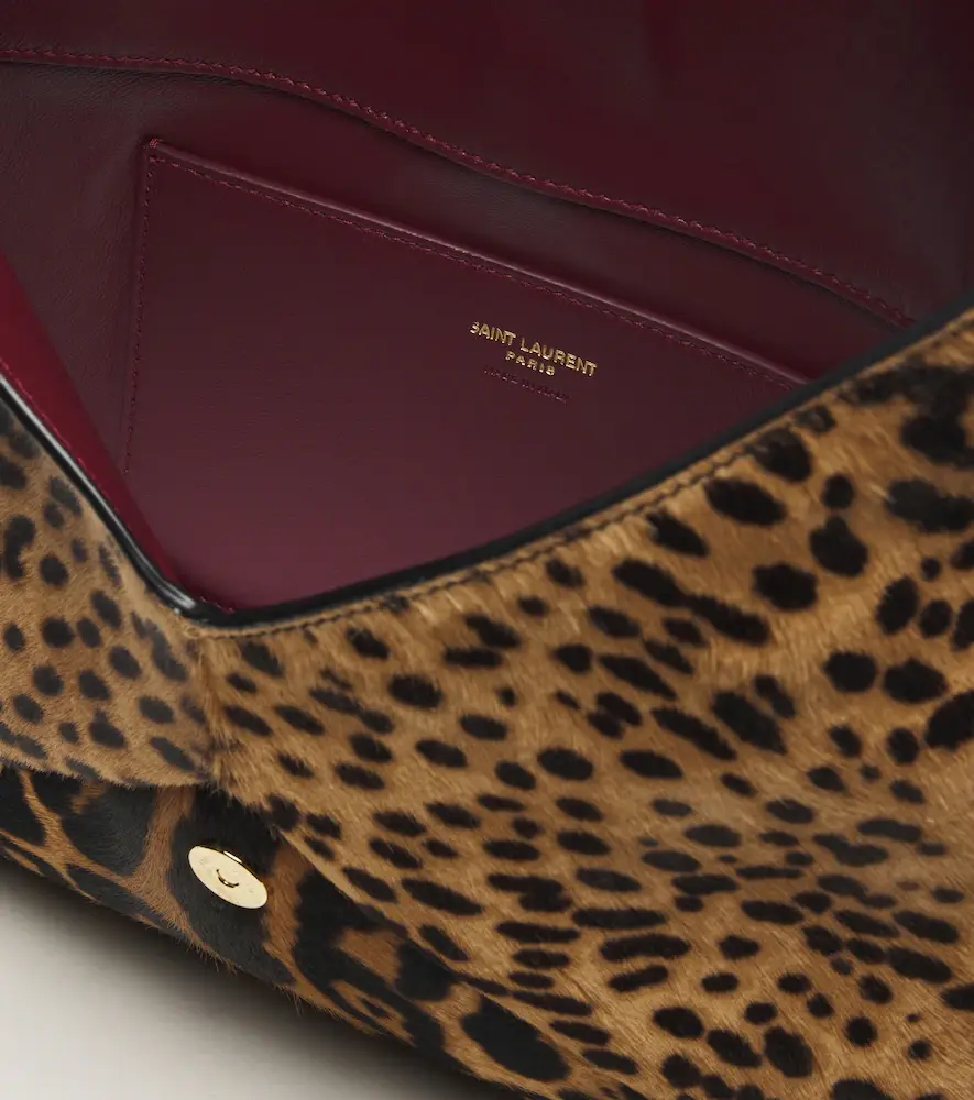 Saint Laurent Cassandre leopard-print calf hair pouch | Thumbnail 3