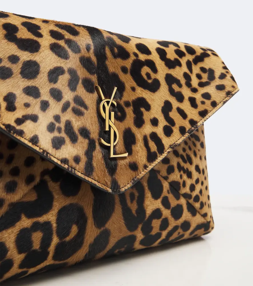 Saint Laurent Cassandre leopard-print calf hair pouch | Thumbnail 4