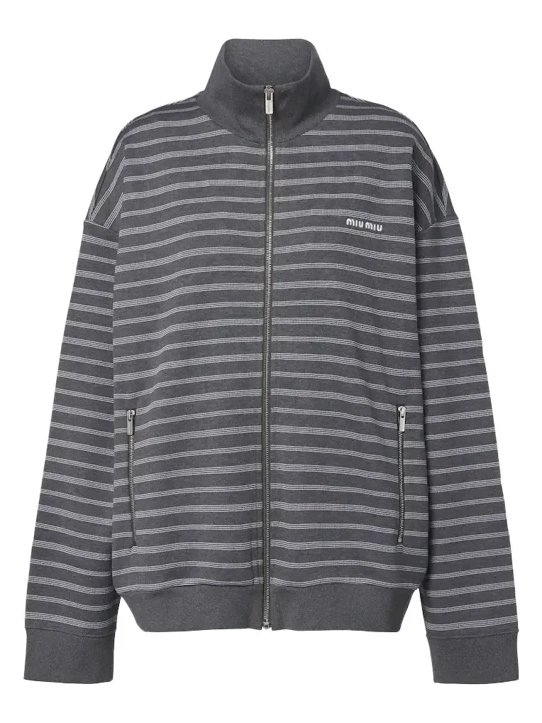 Striped cotton zip-up sweatshirt Striped cotton zip-up sweatshirt