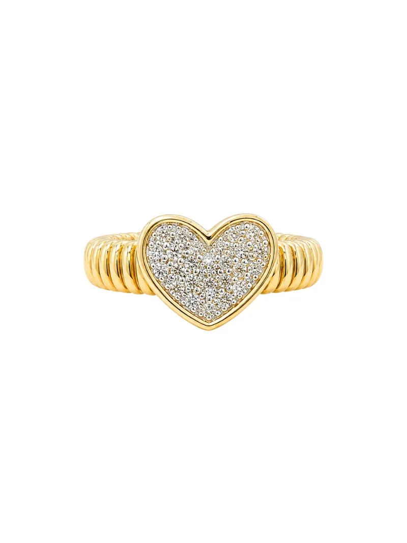 0.18ct Diamond Heart Signet Ring in 18K 0.18ct Diamond Heart Signet Ring in 18K