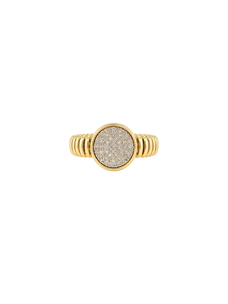 Wish Fine Jewelry 0.18ct Diamond Signet Ring in 18K Yellow Gold | Image 1 Wish Fine Jewelry 0.18ct Diamond Signet Ring in 18K Yellow Gold | Image 1