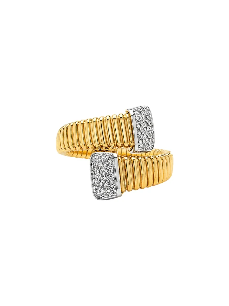 0.30ct Diamond 18K Gold Bypass Ring