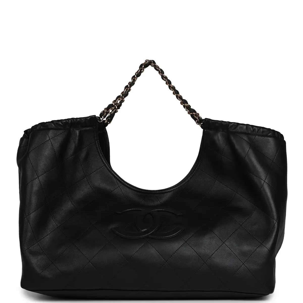 Chanel Chanel Maxi CC Cabas Hobo Bag Black Calfskin Gold Hardware | Thumbnail 2