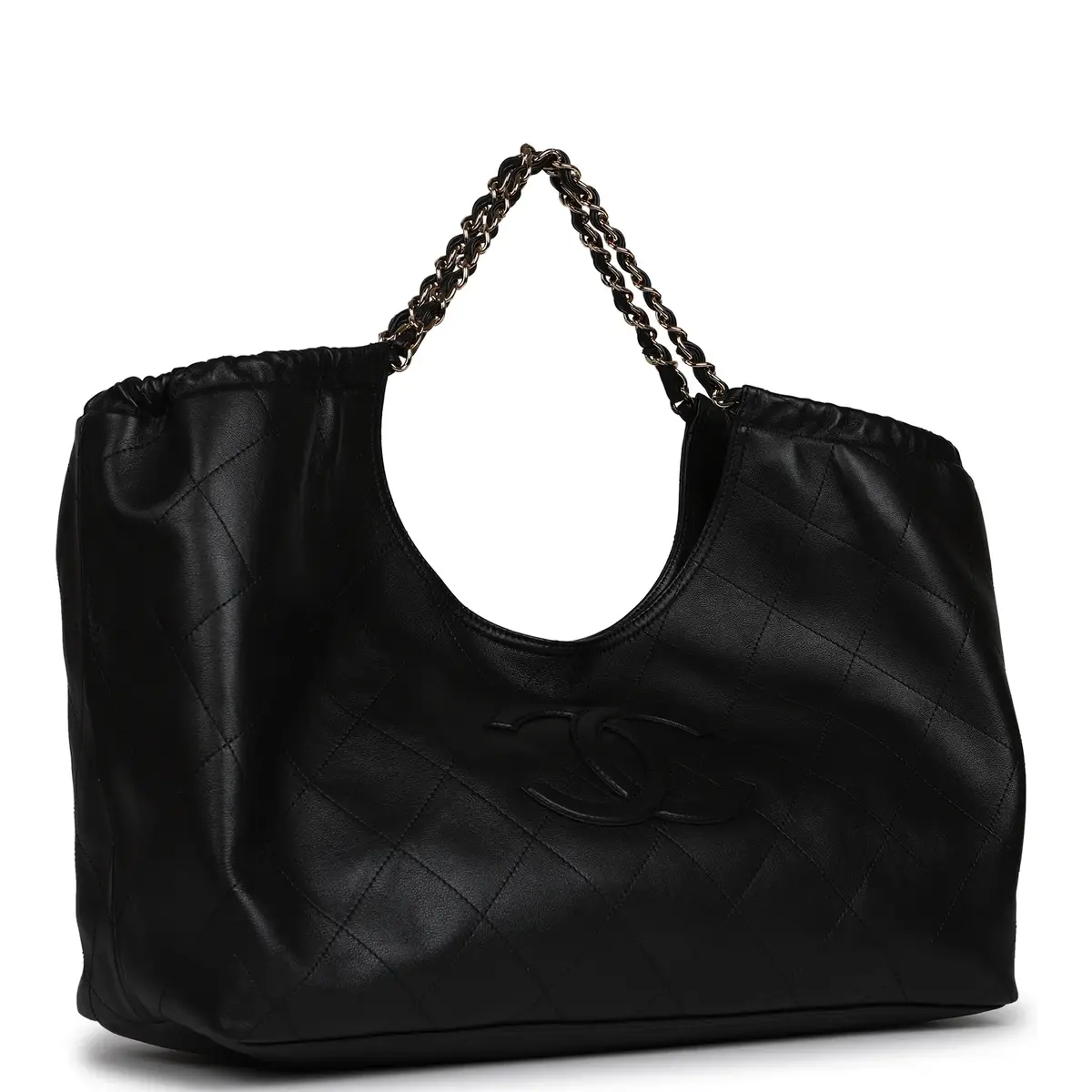 Chanel Chanel Maxi CC Cabas Hobo Bag Black Calfskin Gold Hardware | Thumbnail 3