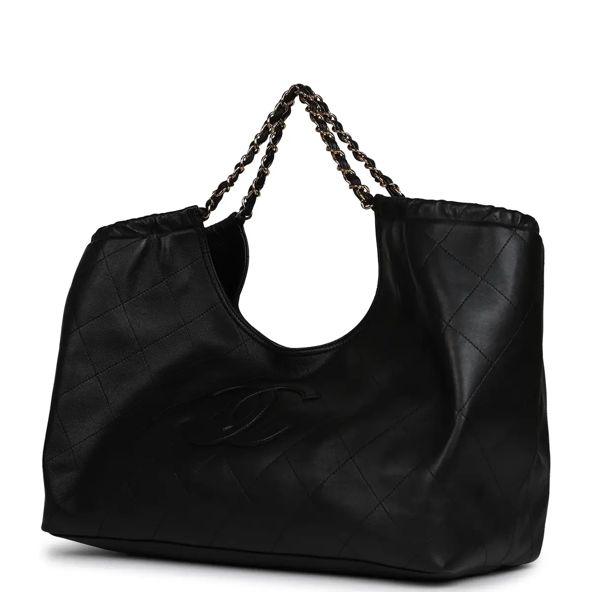 Chanel Chanel Maxi CC Cabas Hobo Bag Black Calfskin Gold Hardware | Thumbnail 5