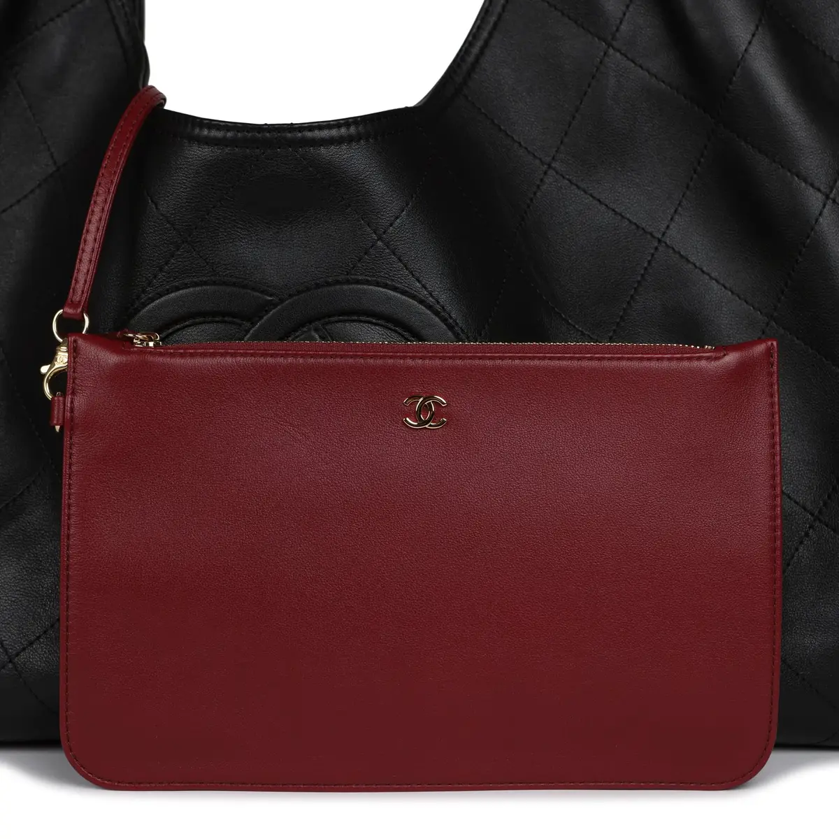 Chanel Chanel Maxi CC Cabas Hobo Bag Black Calfskin Gold Hardware | Thumbnail 7