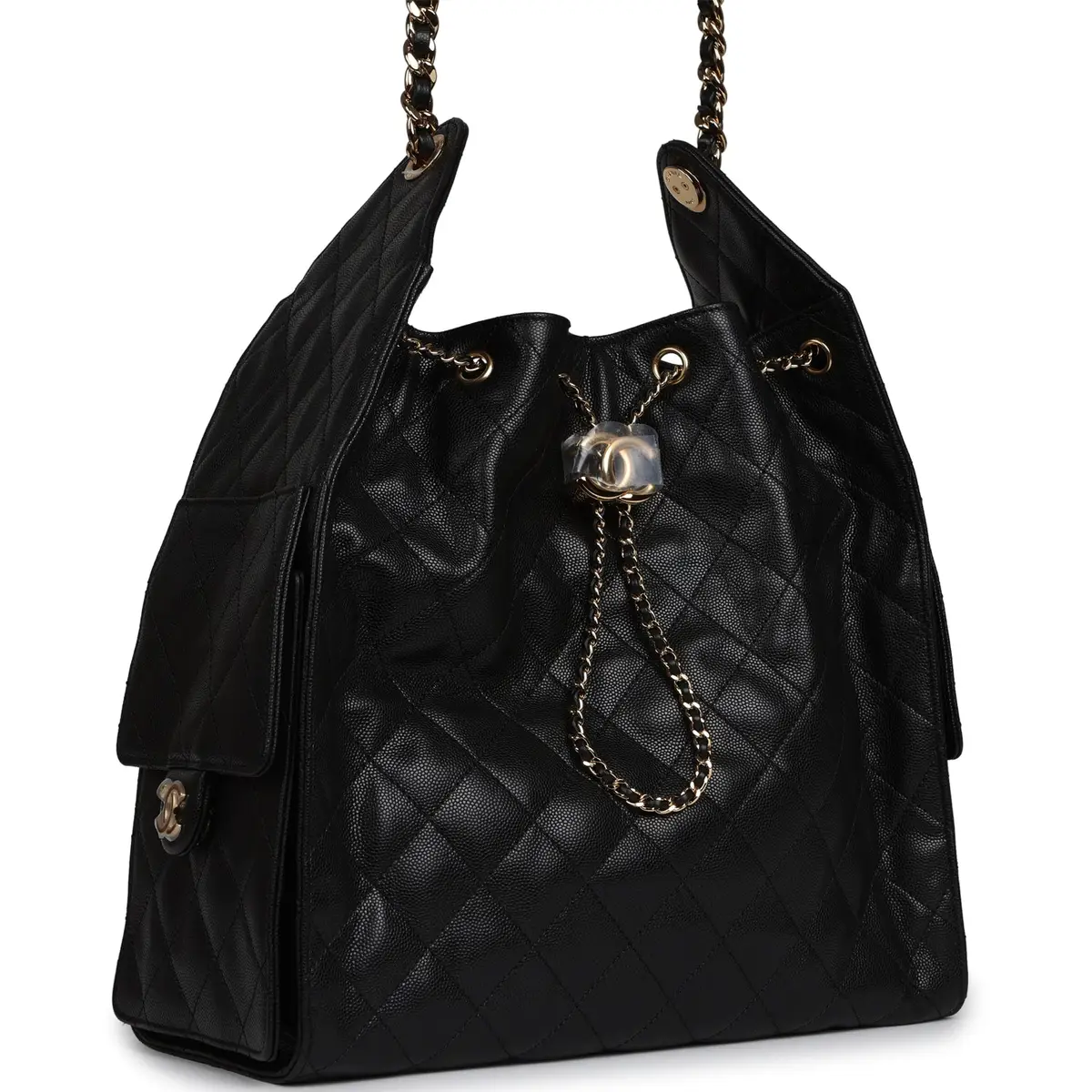 Chanel Chanel Medium 25 Hobo Bag Black Caviar Gold Hardware | Thumbnail 2