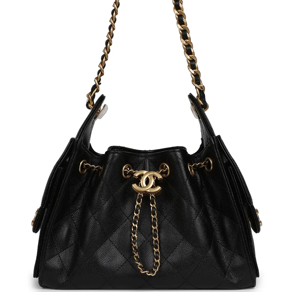 Chanel Chanel Mini 25 Hobo Bag Black Caviar Antique Gold Hardware | Image 1 Chanel Chanel Mini 25 Hobo Bag Black Caviar Antique Gold Hardware | Image 1