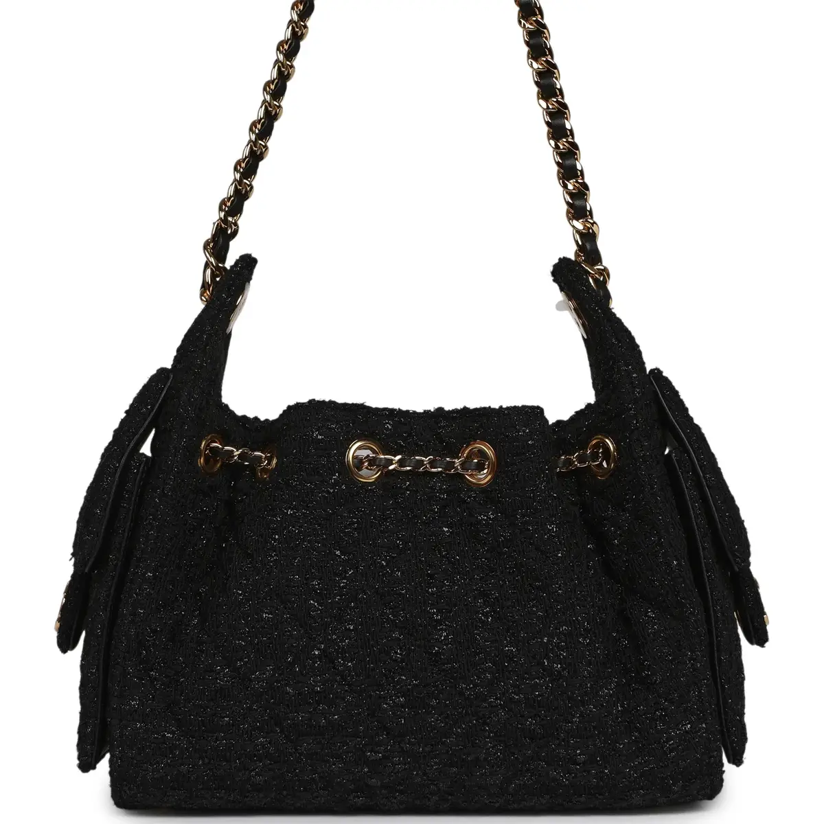 Chanel Chanel Mini 25 Hobo Bag Black Tweed Bouclé Gold Hardware | Thumbnail 4 Chanel Chanel Mini 25 Hobo Bag Black Tweed Bouclé Gold Hardware | Thumbnail 4
