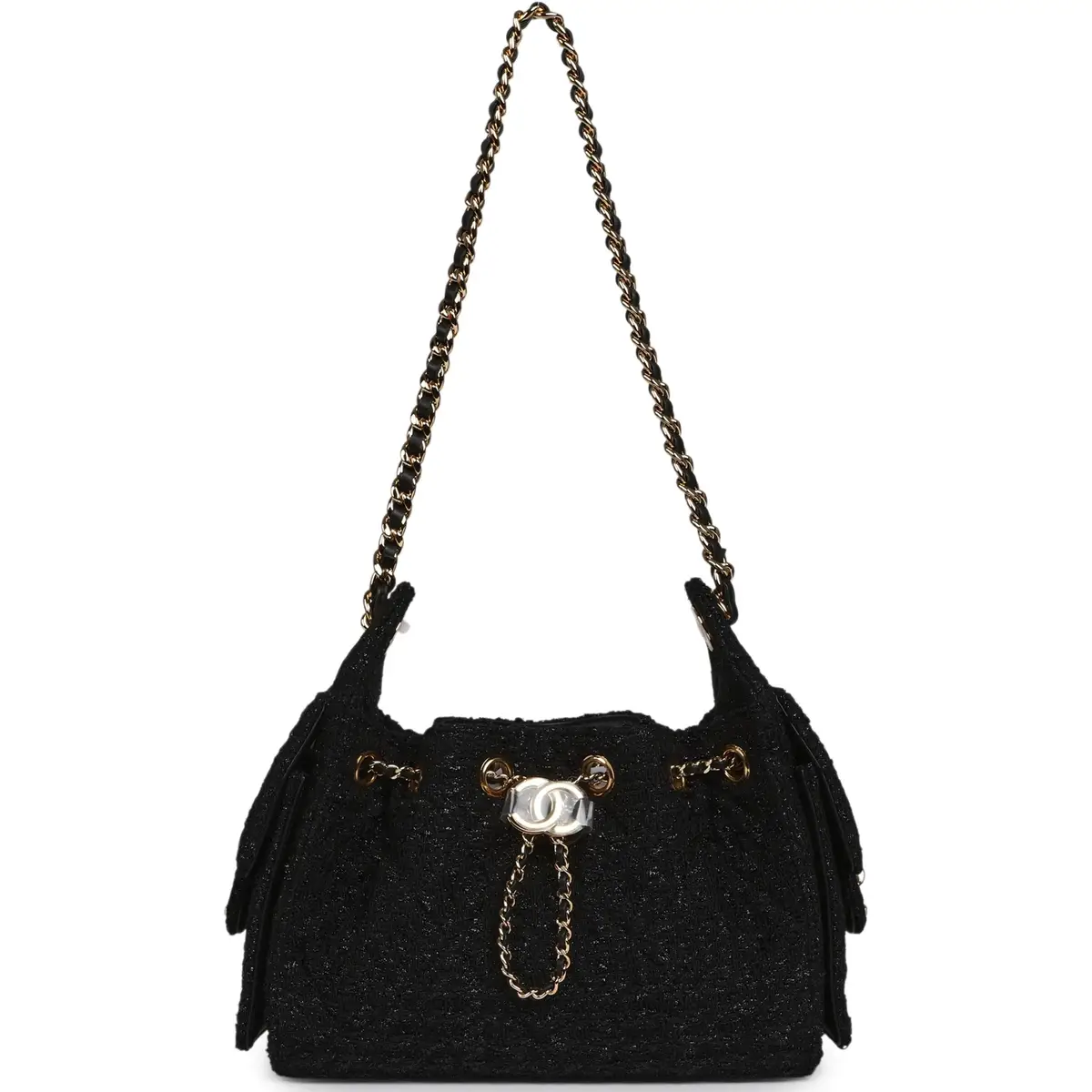 Chanel Chanel Mini 25 Hobo Bag Black Tweed Bouclé Gold Hardware | Thumbnail 6 Chanel Chanel Mini 25 Hobo Bag Black Tweed Bouclé Gold Hardware | Thumbnail 6
