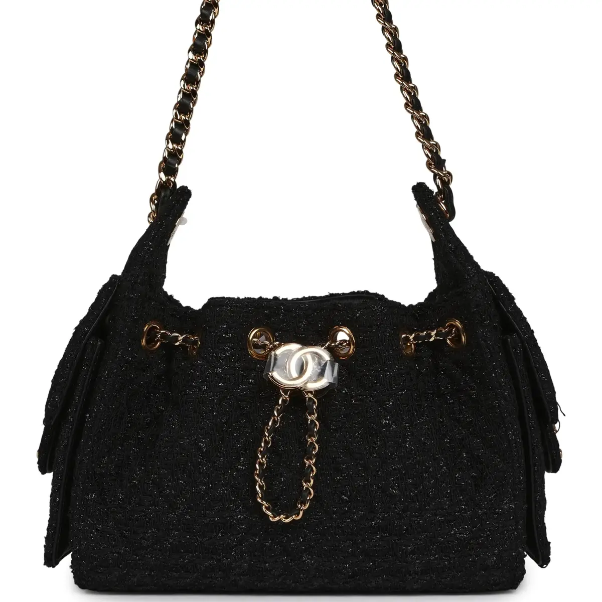 Chanel Chanel Mini 25 Hobo Bag Black Tweed Bouclé Gold Hardware | Image 1 Chanel Chanel Mini 25 Hobo Bag Black Tweed Bouclé Gold Hardware | Image 1